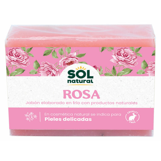Jabon Natural de Petalos de Rosa 100 gr | Sol Natural - Dietetica Ferrer