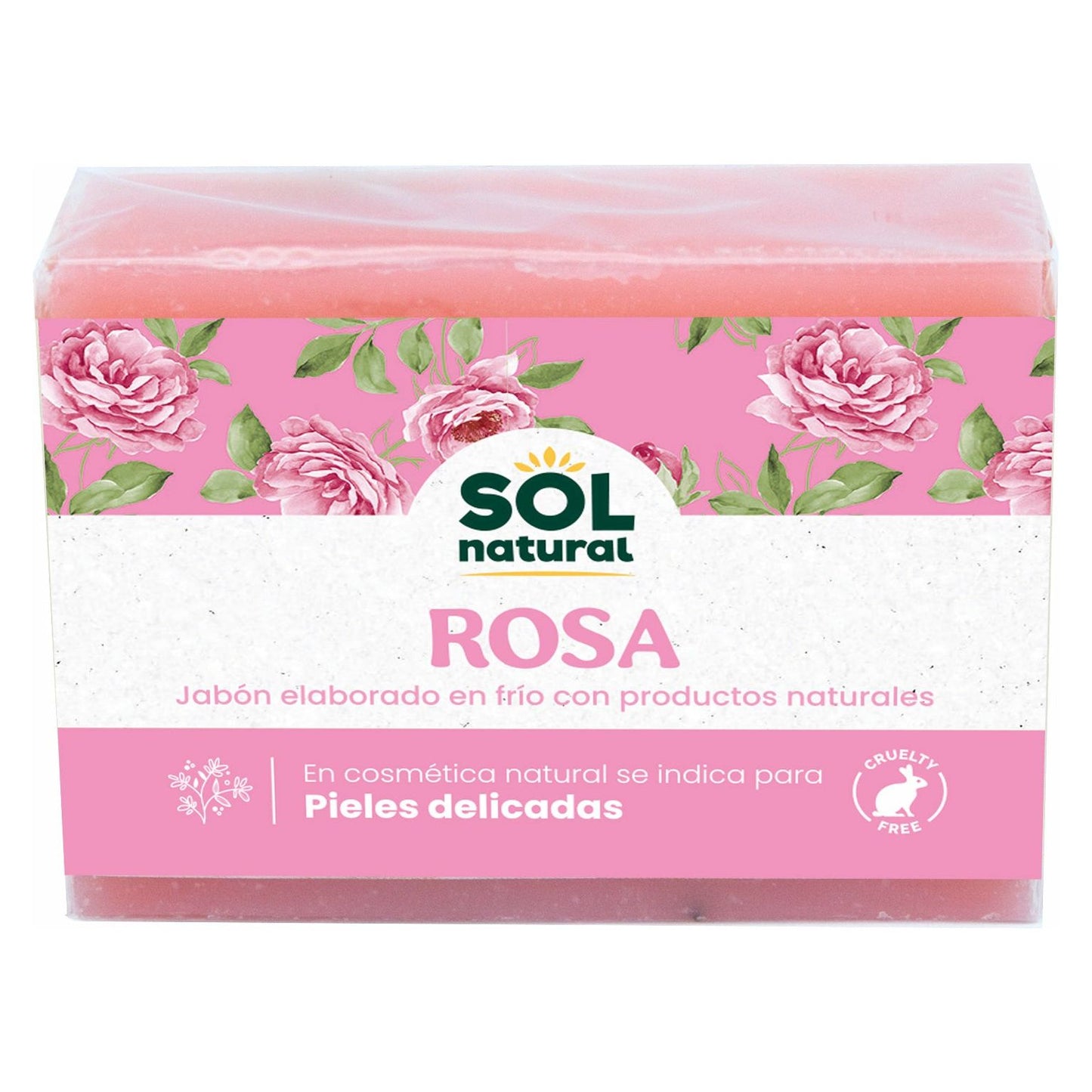 Jabon Natural de Petalos de Rosa 100 gr | Sol Natural - Dietetica Ferrer