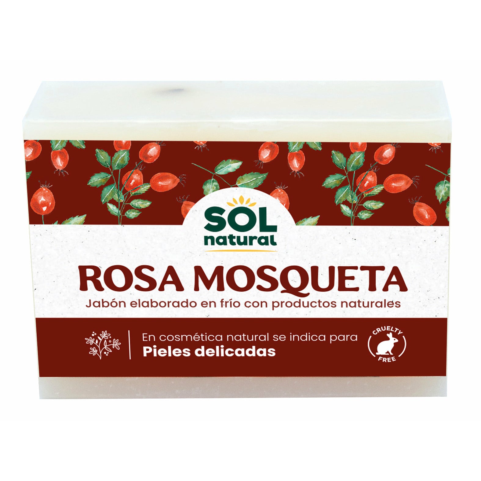 Jabon Natural de Rosa Mosqueta 100 gr | Sol Natural - Dietetica Ferrer