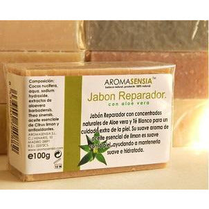 Jabon Reparador Aloe Te Blanco 100 gr | Aromasensia - Dietetica Ferrer