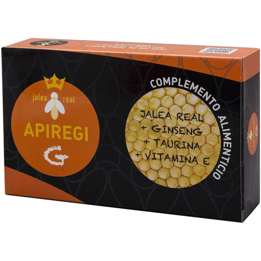 Jalea Real Ginseng Taurina Vitamina E 20 Ampollas | Apiregi - Dietetica Ferrer