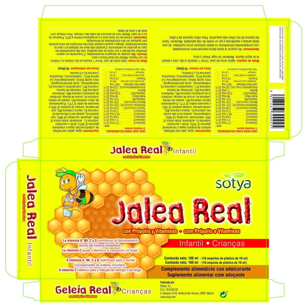 Jalea Real Infantil 20 Ampollas | Sotya - Dietetica Ferrer