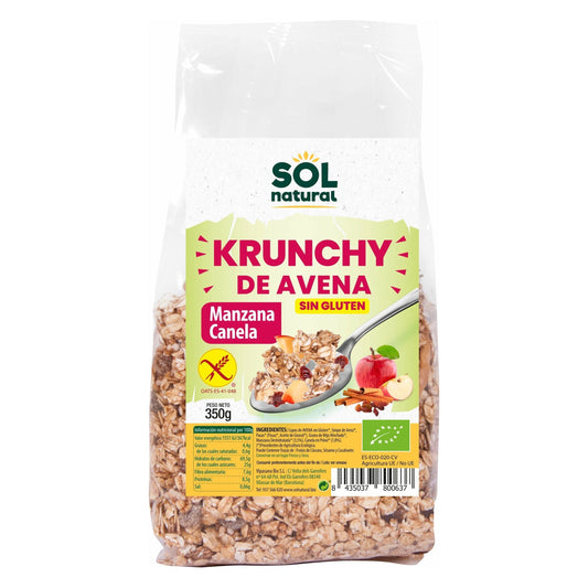 Krunchy Avena Manzana Canela Sin Gluten 350 gr | Sol Natural - Dietetica Ferrer