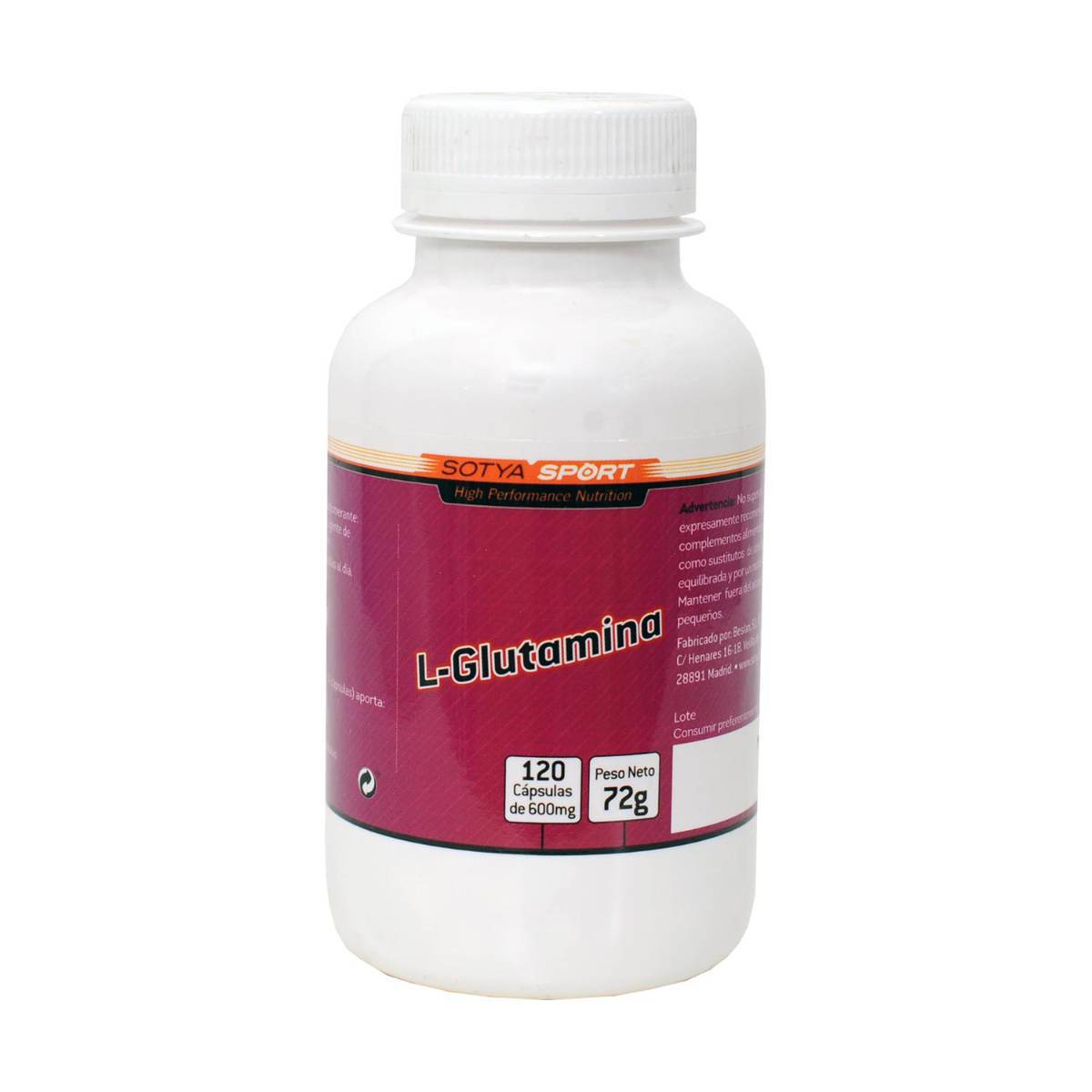 L Glutamina 800 mg 120 Capsulas | Sotya - Dietetica Ferrer