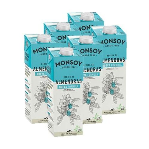 Leche de Almendras Bio 1 Litro Pack de 6 | Monsoy - Dietetica Ferrer