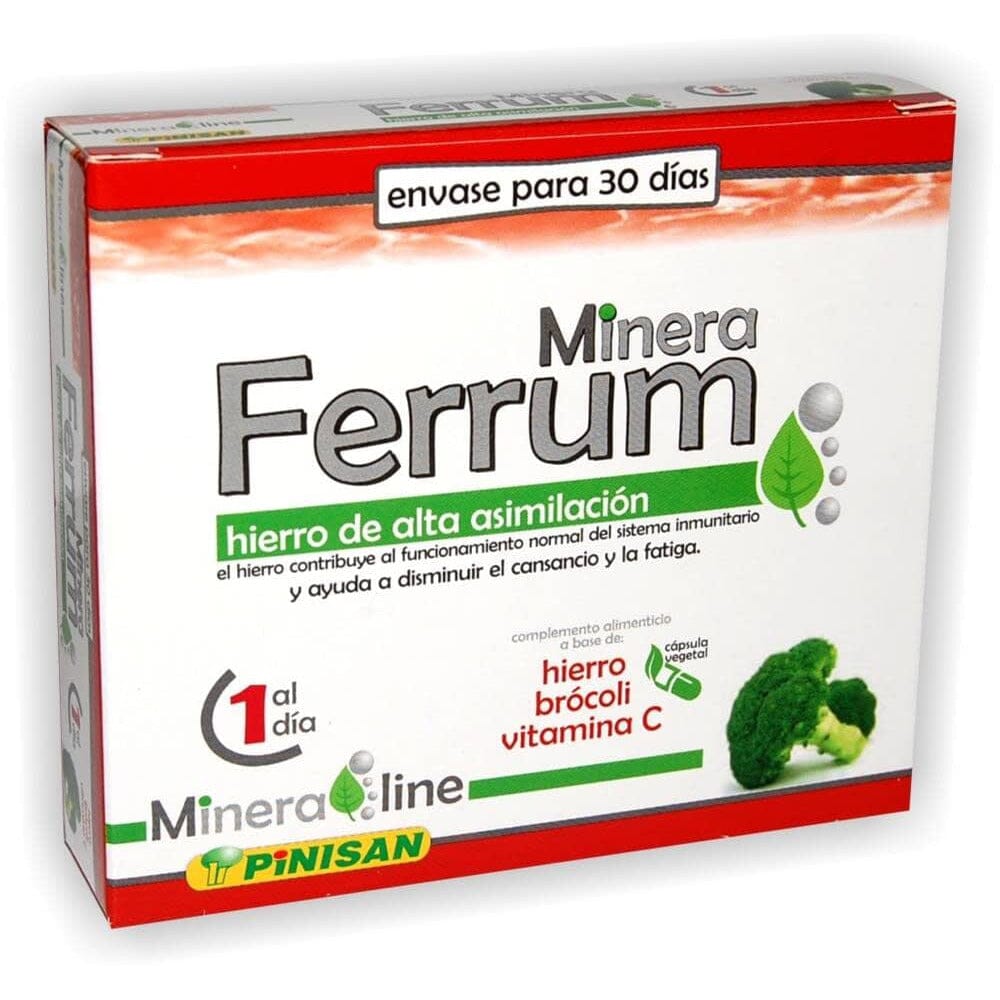 Mineraline Ferrum 30 cápsulas | Pinisan - Dietetica Ferrer
