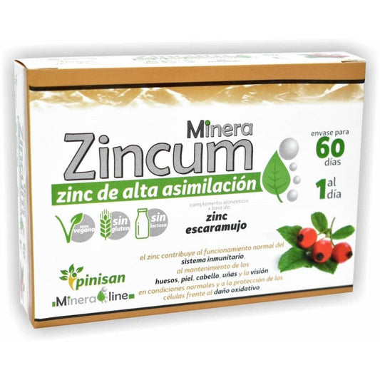 Mineraline Zincum 60 cápsulas | Pinisan - Dietetica Ferrer