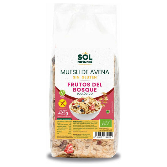 Muesli Avena Frutos Del Bosque Bio 425 gr | Sol Natural - Dietetica Ferrer