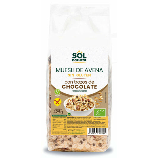 Muesli de Avena Con Trozos de Chocolate Bio 425 gr | Sol Natural - Dietetica Ferrer