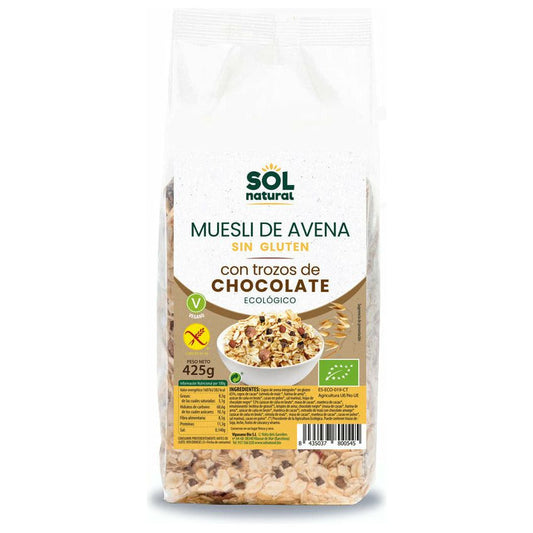 Muesli de Avena Con Trozos de Chocolate Bio 425 gr | Sol Natural - Dietetica Ferrer