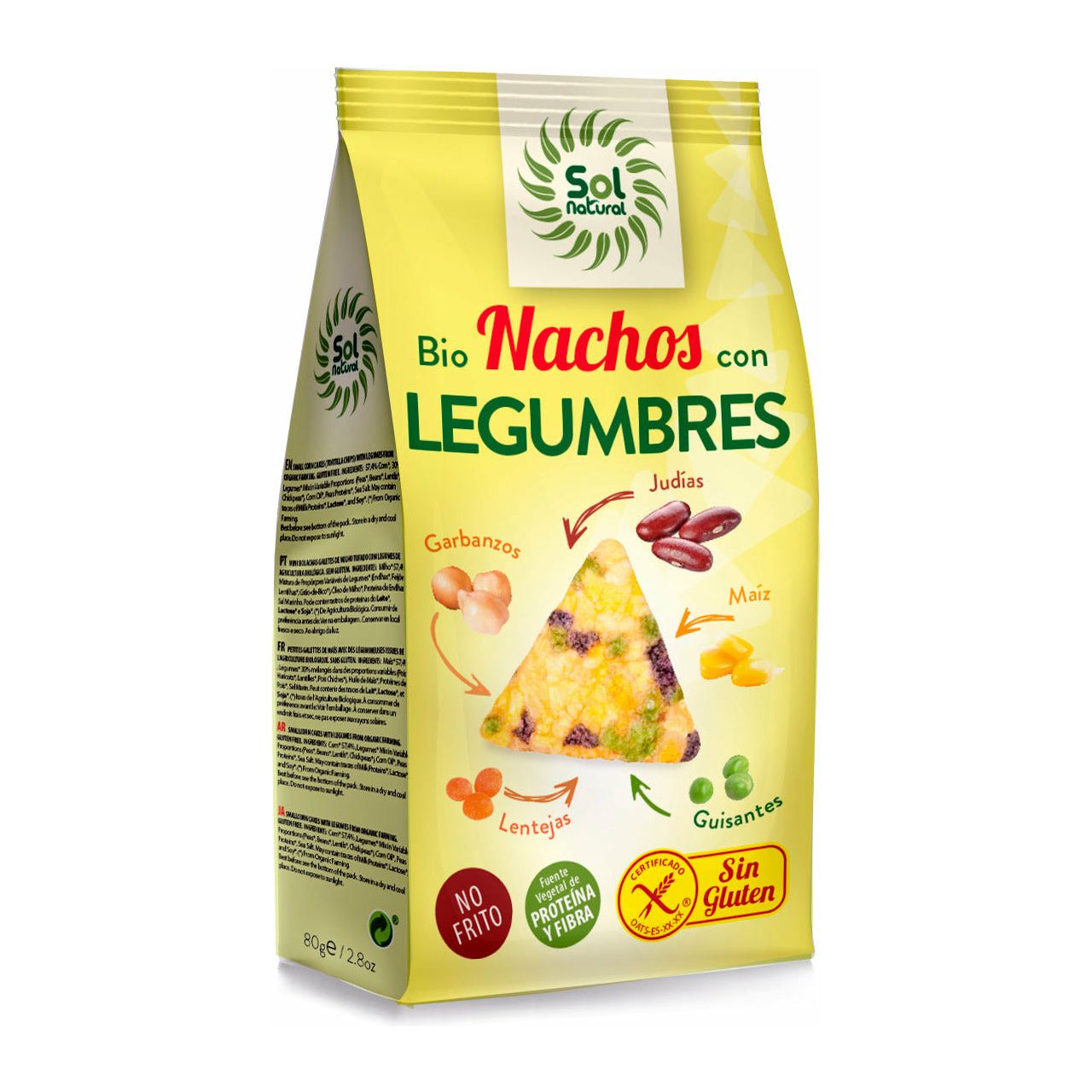 Nachos Con Legumbres Bio 80 gr | Sol Natural - Dietetica Ferrer