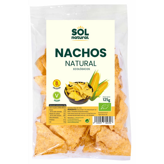 Nachos de Maiz Natural Sin Gluten Bio 125 gr | Sol Natural - Dietetica Ferrer