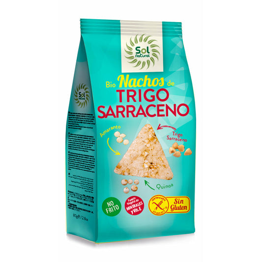 Nachos Trigo Sarraceno Amaranto y Quinoa 80 gr | Sol Natural - Dietetica Ferrer