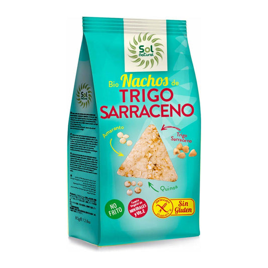 Nachos Trigo Sarraceno Amaranto y Quinoa 80 gr | Sol Natural - Dietetica Ferrer