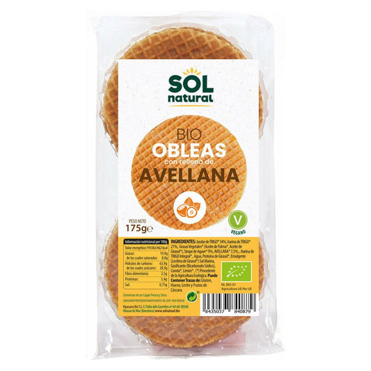 Obleas Con Avellana Bio 175 gr | Sol Natural - Dietetica Ferrer