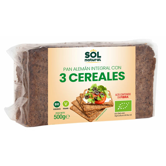 Pan Aleman de Tres Cereales Bio 500 gr | Sol Natural - Dietetica Ferrer