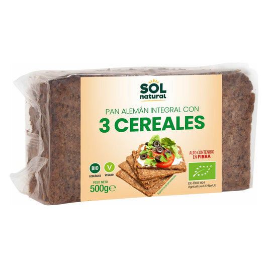 Pan Aleman de Tres Cereales Bio 500 gr | Sol Natural - Dietetica Ferrer