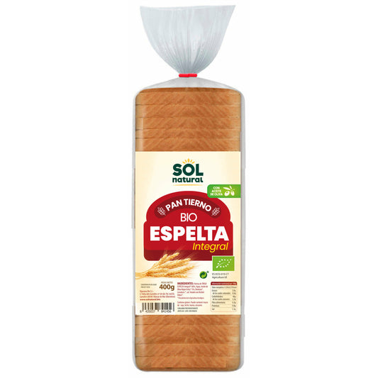 Pan Tierno Espelta Integral Molde Bio 400 gr | Sol Natural - Dietetica Ferrer
