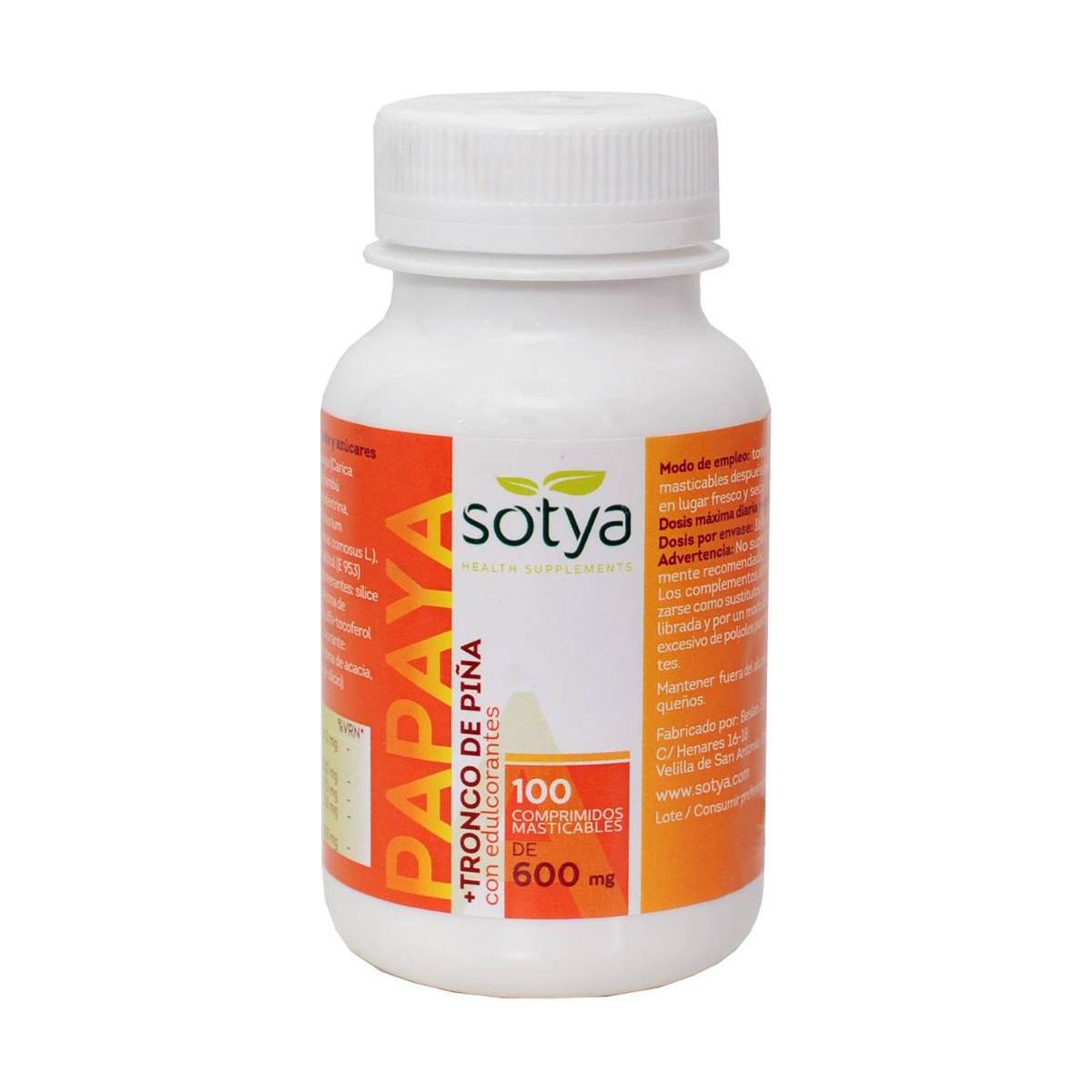 Papaya 100 Comprimidos | Sotya - Dietetica Ferrer