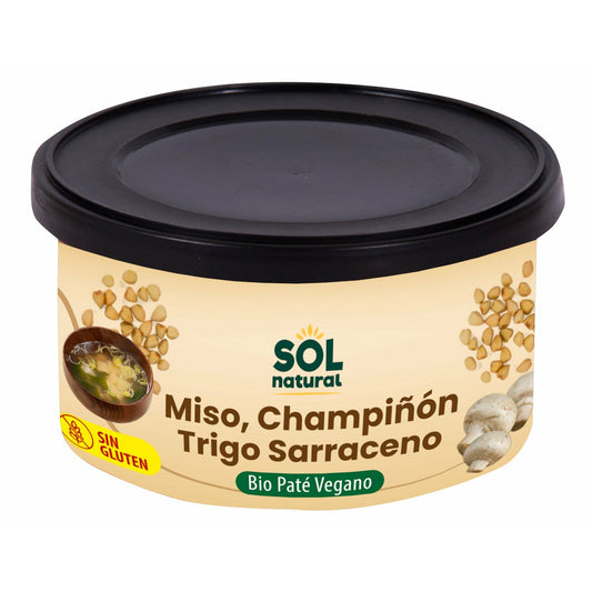 Pate Vegano de Miso Champiñon y Trigo Sarraceno Bio 125 gr | Sol Natural - Dietetica Ferrer