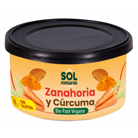 Pate Vegano de Zanahoria y Curcuma Bio 125 gr | Sol Natural - Dietetica Ferrer