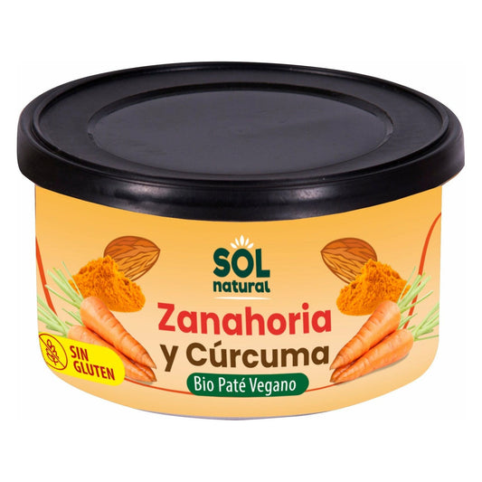 Pate Vegano de Zanahoria y Curcuma Bio 125 gr | Sol Natural - Dietetica Ferrer