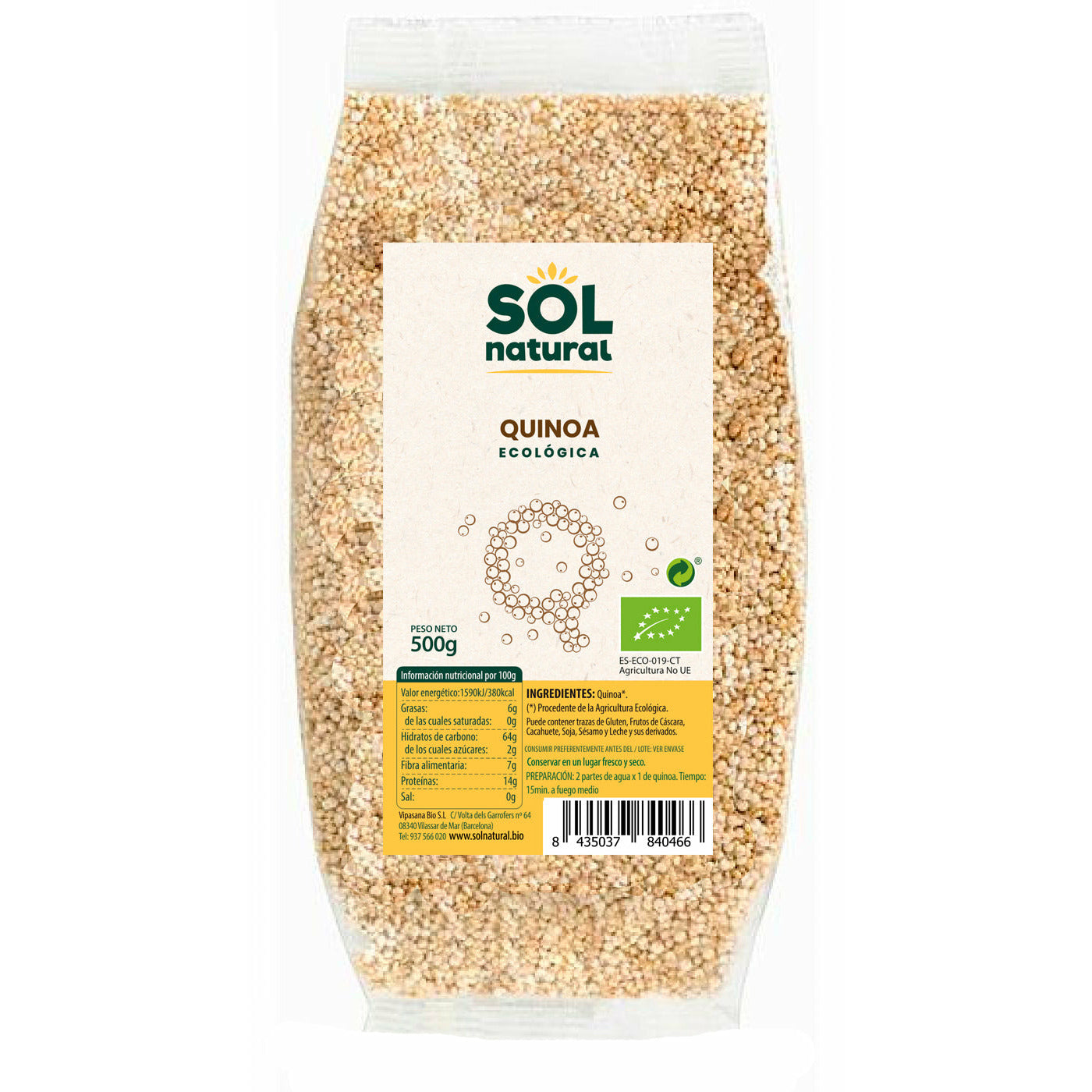 Quinoa Bio 500 gr | Sol Natural - Dietetica Ferrer
