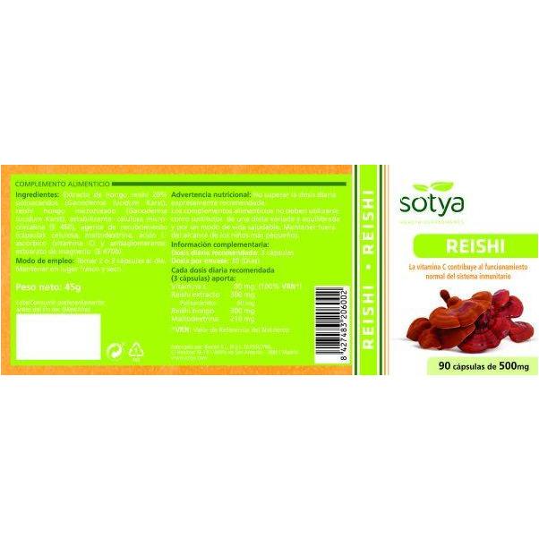 Reishi 500 mg 90 Capsulas | Sotya - Dietetica Ferrer
