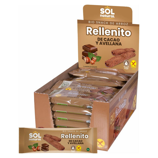 Rellenito Chocolate y Avellanas Bio Sin Gluten 24 Unidades | Sol Natural - Dietetica Ferrer