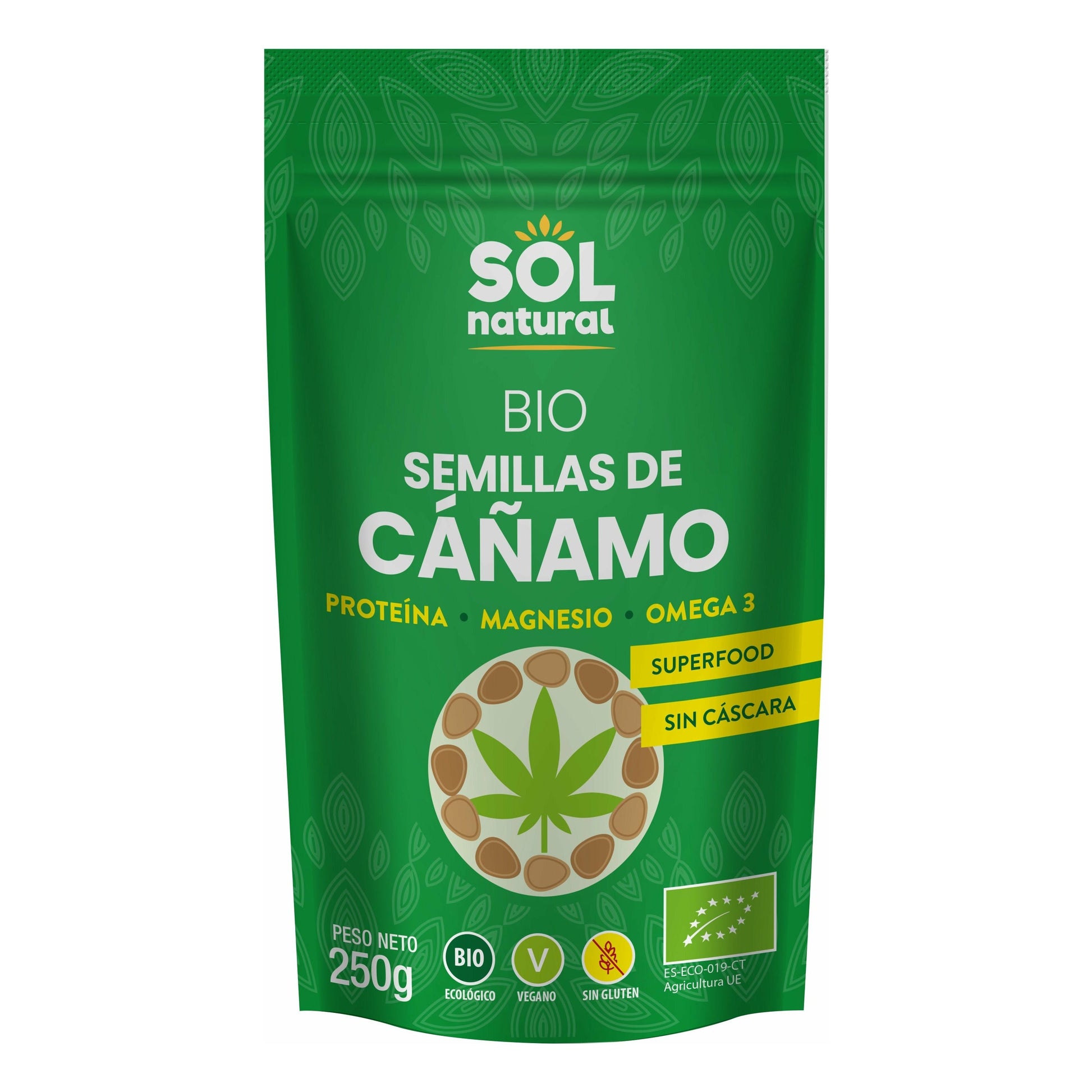 Semillas de Cañamo Bio 250 gr | Sol Natural - Dietetica Ferrer