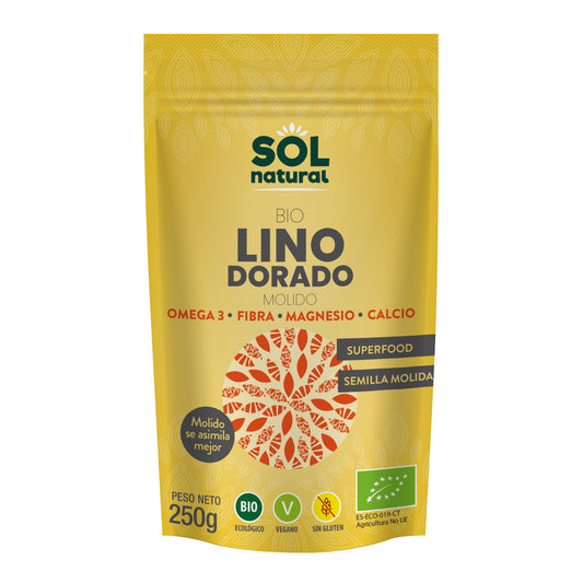Semillas de Lino Doradas Trituradas Bio 250 gr | Sol Natural - Dietetica Ferrer