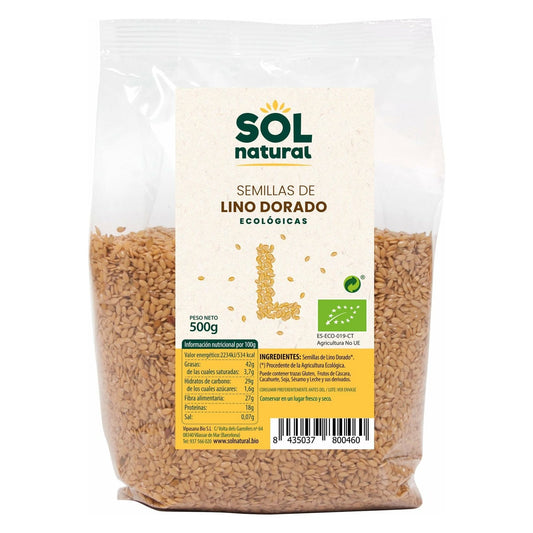 Semillas de Lino Dorado 500 gr Bio | Sol Natural - Dietetica Ferrer