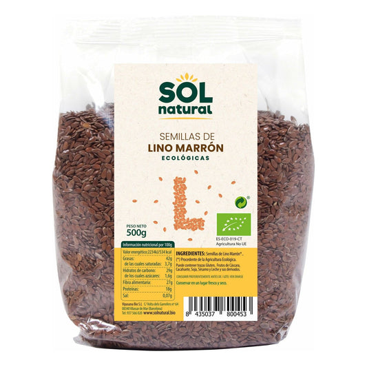 Semillas de Lino Marron 500 gr Bio | Sol Natural - Dietetica Ferrer