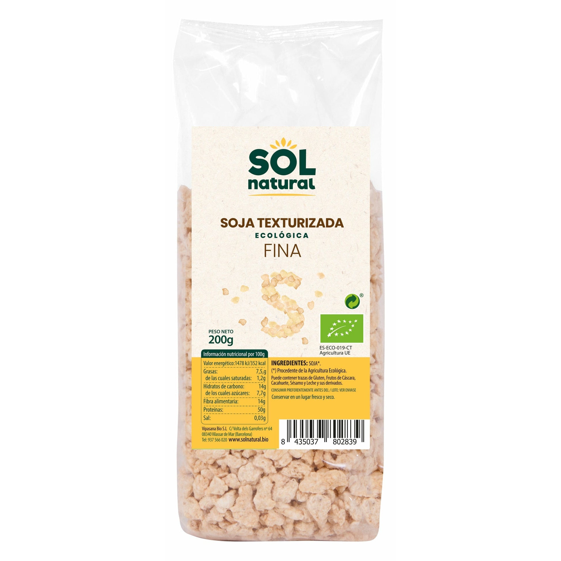 Soja Texturizada Fina Bio 250 gr | Sol Natural - Dietetica Ferrer