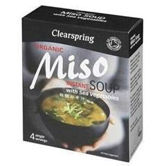 Sopas Instantaneas Japonesas Miso y Algas 4 x 10 gr | Clearspring - Dietetica Ferrer