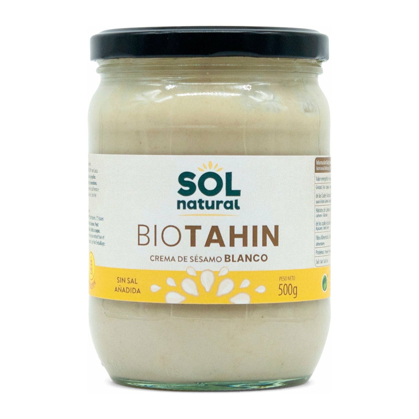 Tahin Blanco Grande Bio 500 gr | Sol Natural - Dietetica Ferrer