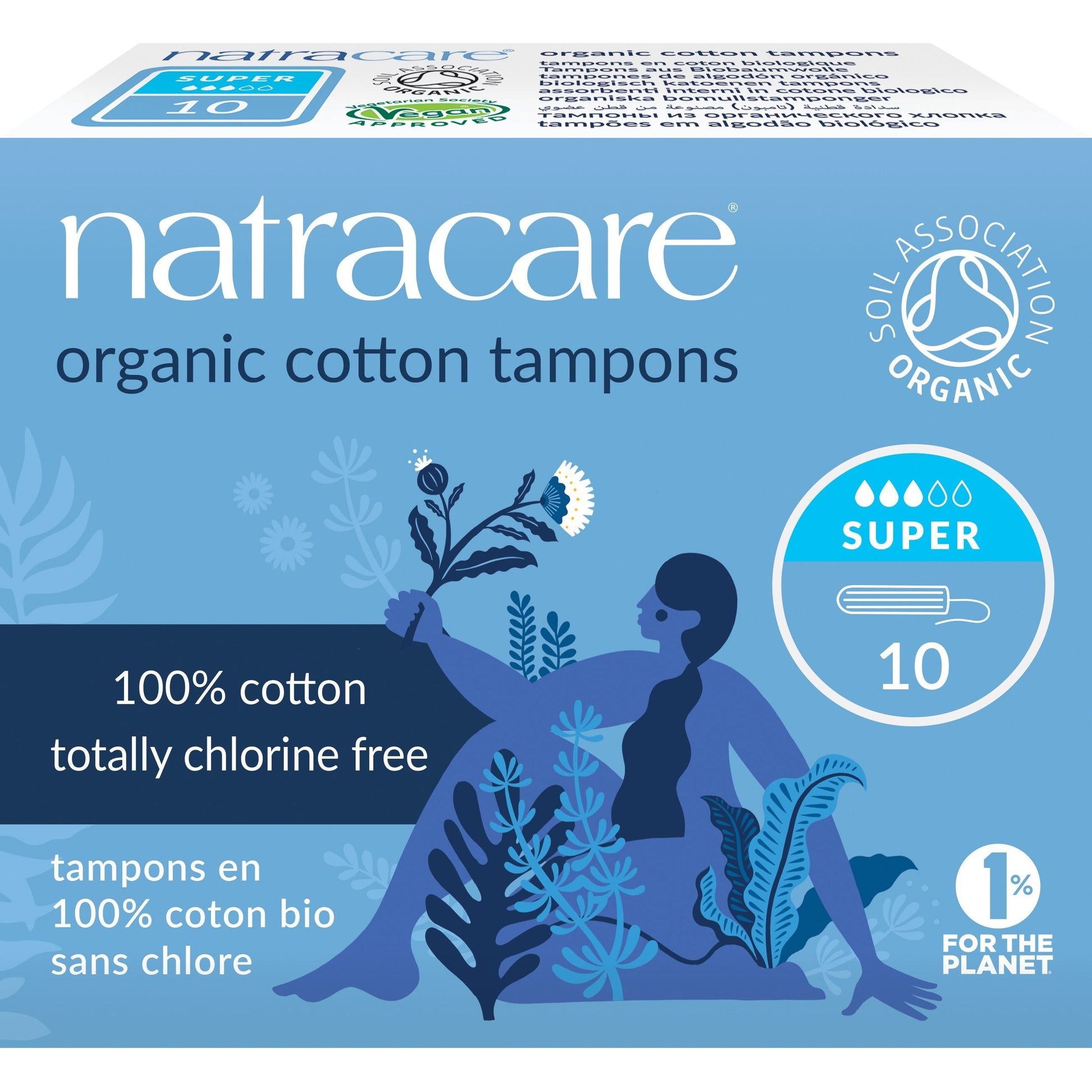 Tampon Super sin Aplicador 10 Unidades | Natracare - Dietetica Ferrer