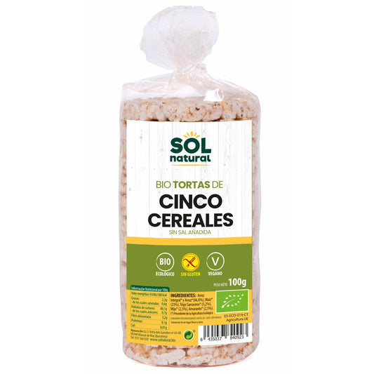 Tortas de 5 Cereales Bio 100 gr | Sol Natural - Dietetica Ferrer