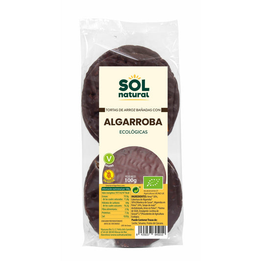 Tortas de Arroz Bañadas Con Algarroba Bio 6 Unidades | Sol Natural - Dietetica Ferrer