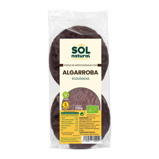 Tortas de Arroz Bañadas Con Algarroba Bio 6 Unidades | Sol Natural - Dietetica Ferrer