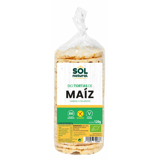 Tortas de Maiz Sin Gluten Bio 120 gr | Sol Natural - Dietetica Ferrer