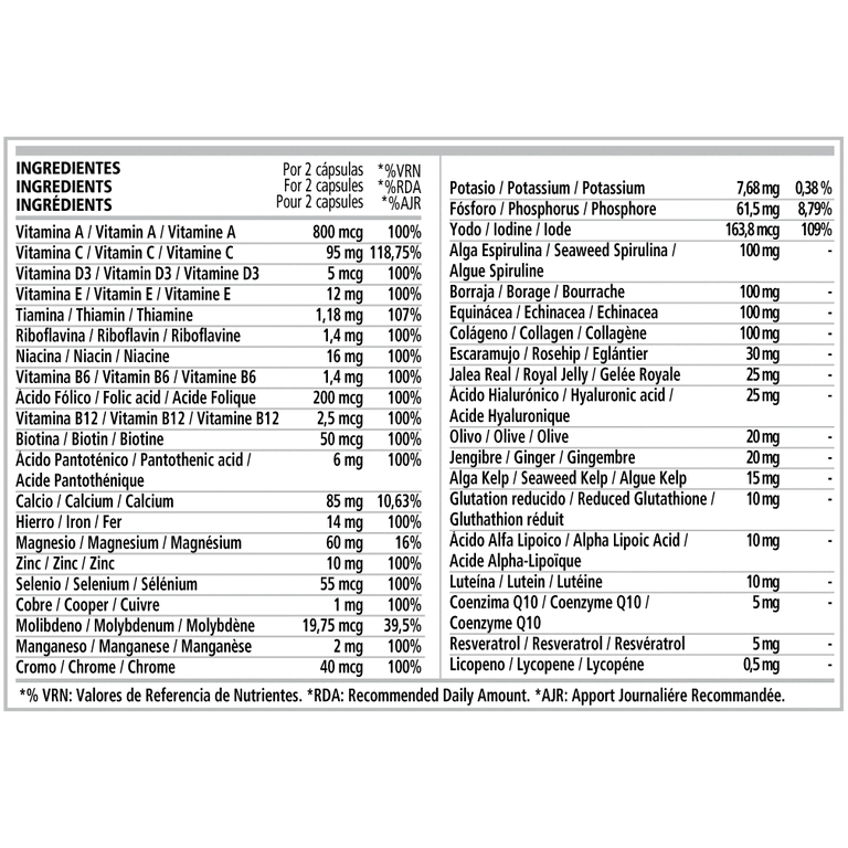 Vitalife 60 Capsulas | PWD Nutrition - Dietetica Ferrer