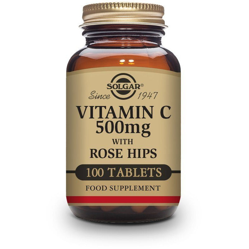 Vitamin C 500 Mg With Rose Hips 100 Comprimidos | Solgar - Dietetica Ferrer