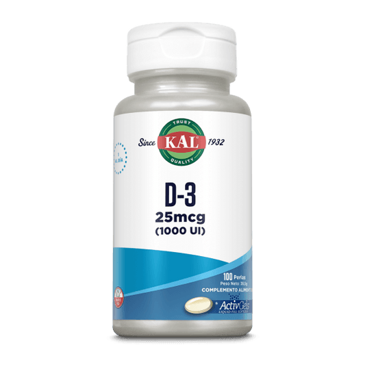 Vitamina D3 1000 ui 100 Perlas | KAL - Dietetica Ferrer