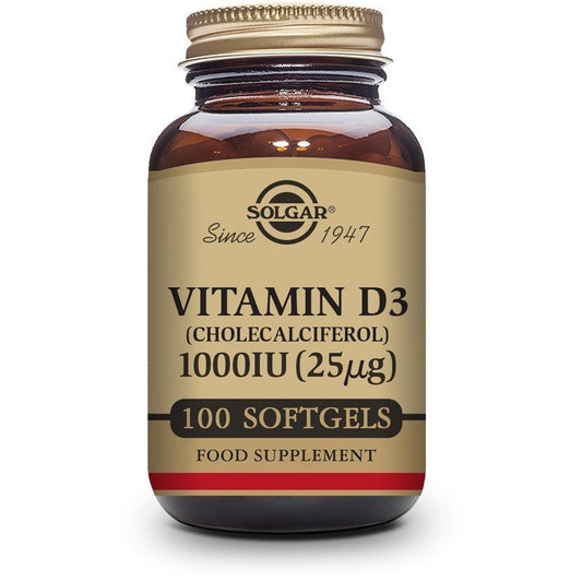 Vitamina D3 1000 Ui 25 µg 100 Capsulas | Solgar - Dietetica Ferrer