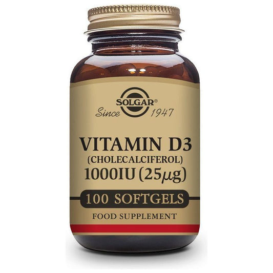 Vitamina D3 1000 Ui 25 µg 100 Capsulas | Solgar - Dietetica Ferrer