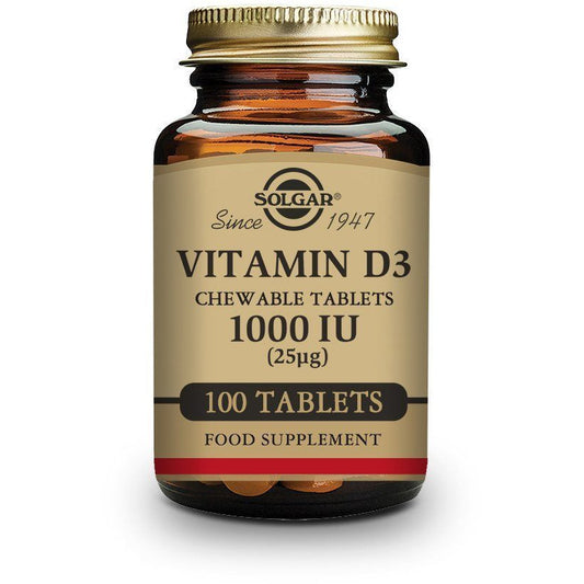 Vitamina D3 1000 Ui 25 µg Colecalciferol 100 Comprimidos | Solgar - Dietetica Ferrer