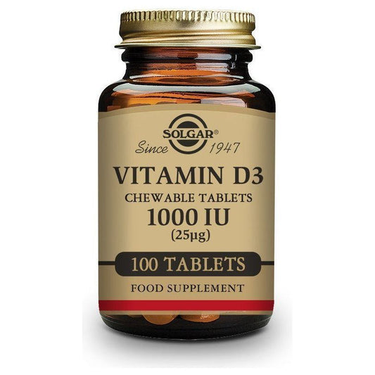 Vitamina D3 1000 Ui 25 µg Colecalciferol 100 Comprimidos | Solgar - Dietetica Ferrer