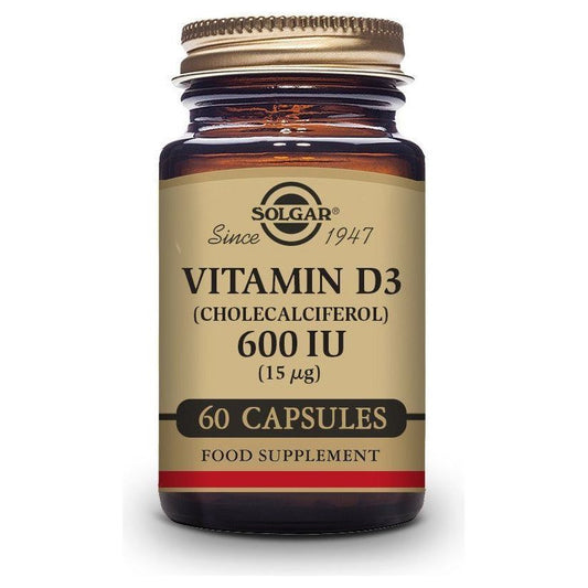 Vitamina D3 600 Ui 15 µg Colecalciferol 60 Capsulas | Solgar - Dietetica Ferrer