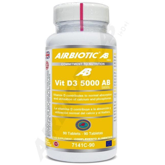 Vitamina D3 AB 5000 UI 90 Tabletas | Airbiotic AB - Dietetica Ferrer